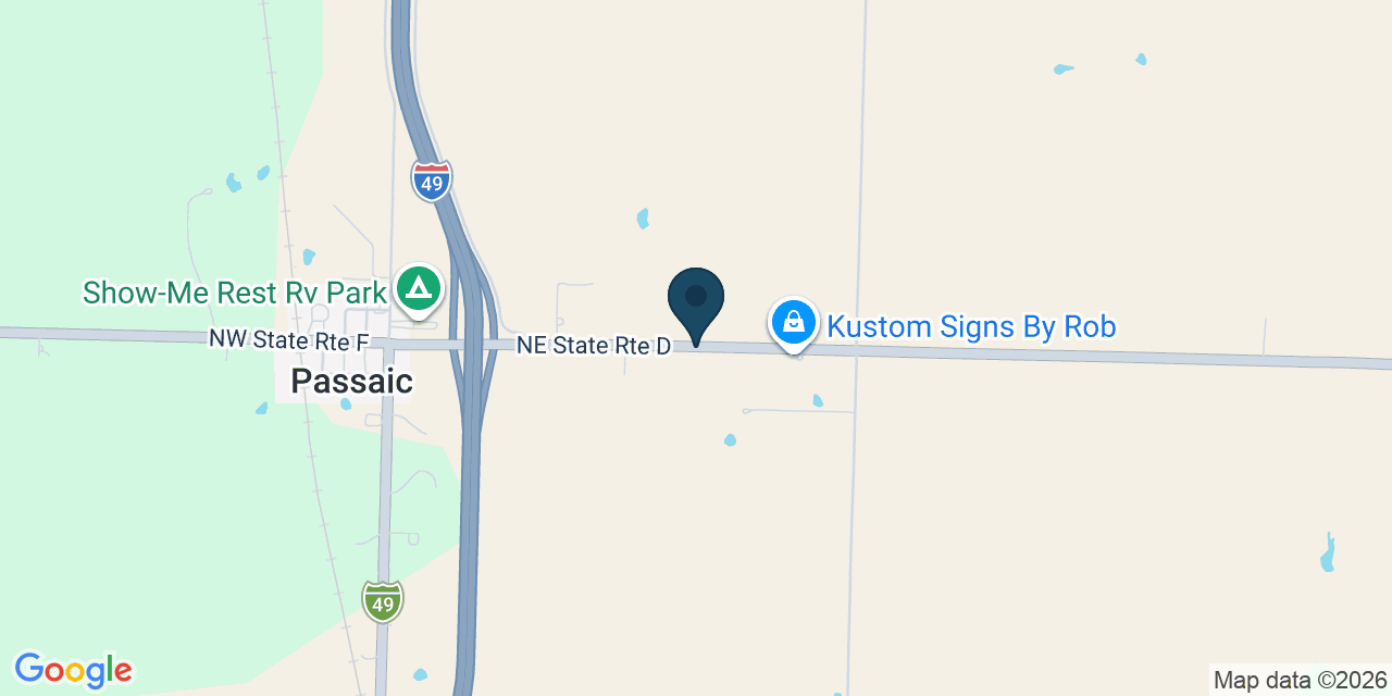 Map showing Passaic, Bates County, MO