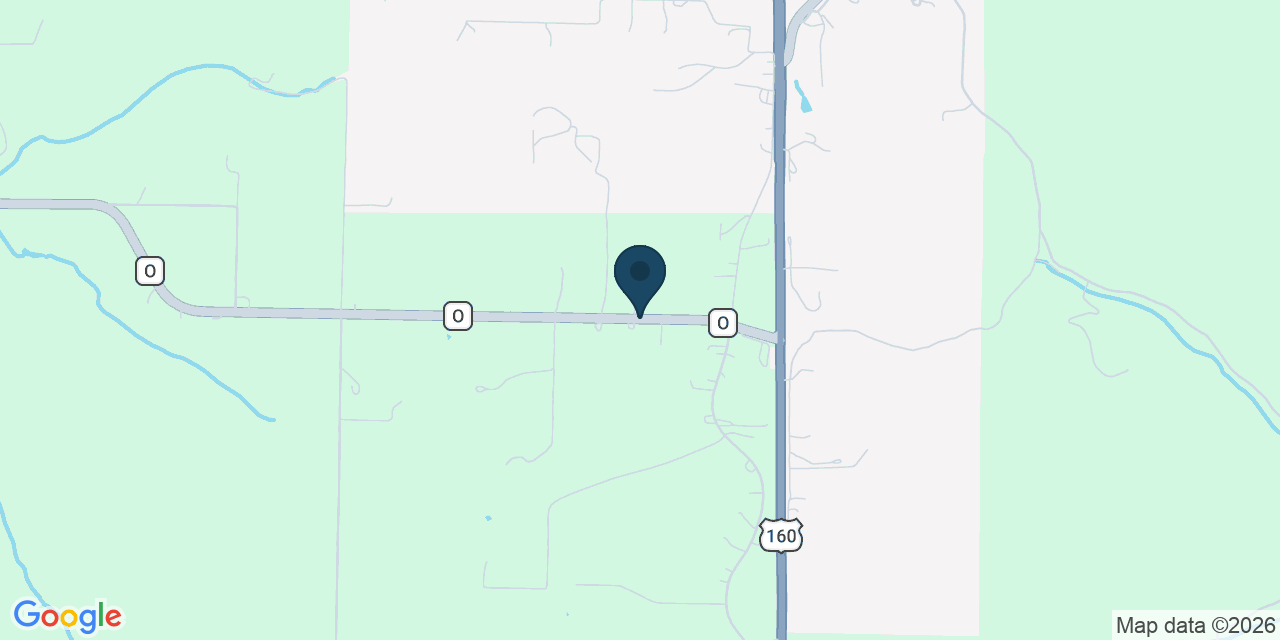 Map showing Highlandville, Christian County, MO