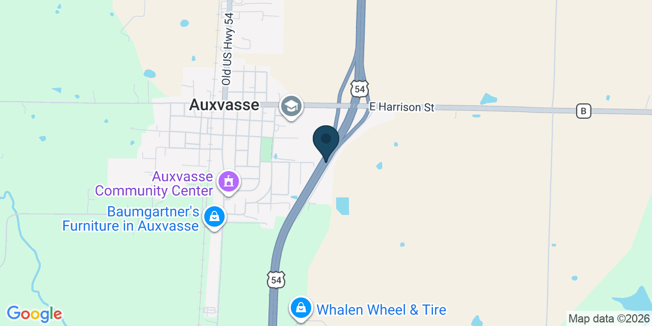 Map showing Auxvasse, Callaway County, MO