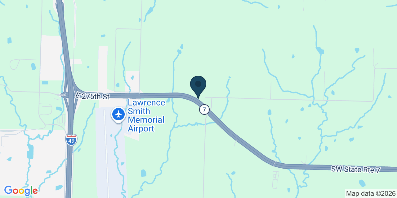 Map showing Cass County, MO