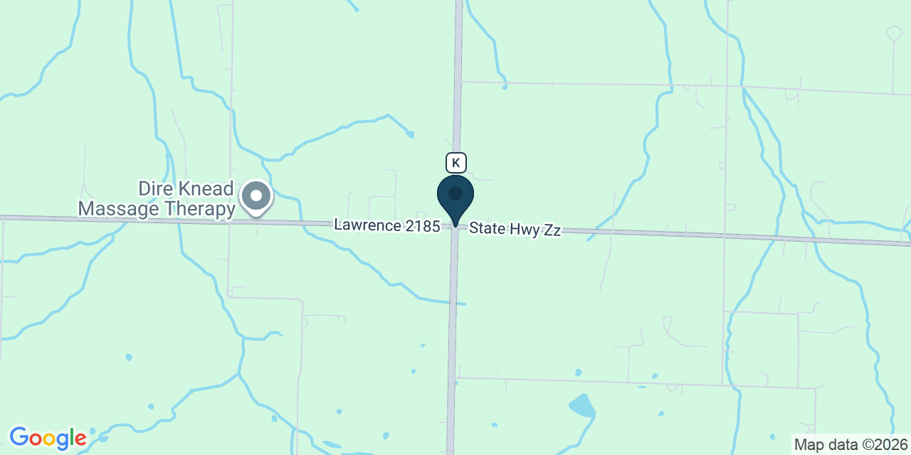Map showing Aurora, Lawrence County, MO