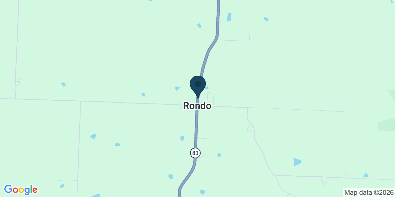 Map showing Rondo, Polk County, MO