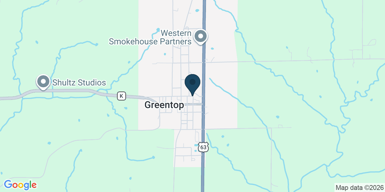 Map showing Greentop, Adair County, MO