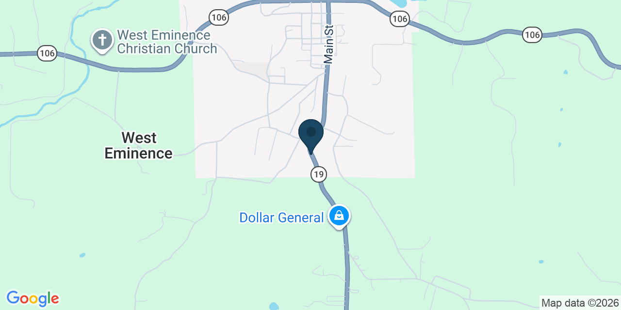 Map showing Eminence, Shannon County, MO