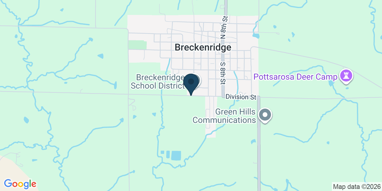 Map showing Breckenridge, Caldwell County, MO
