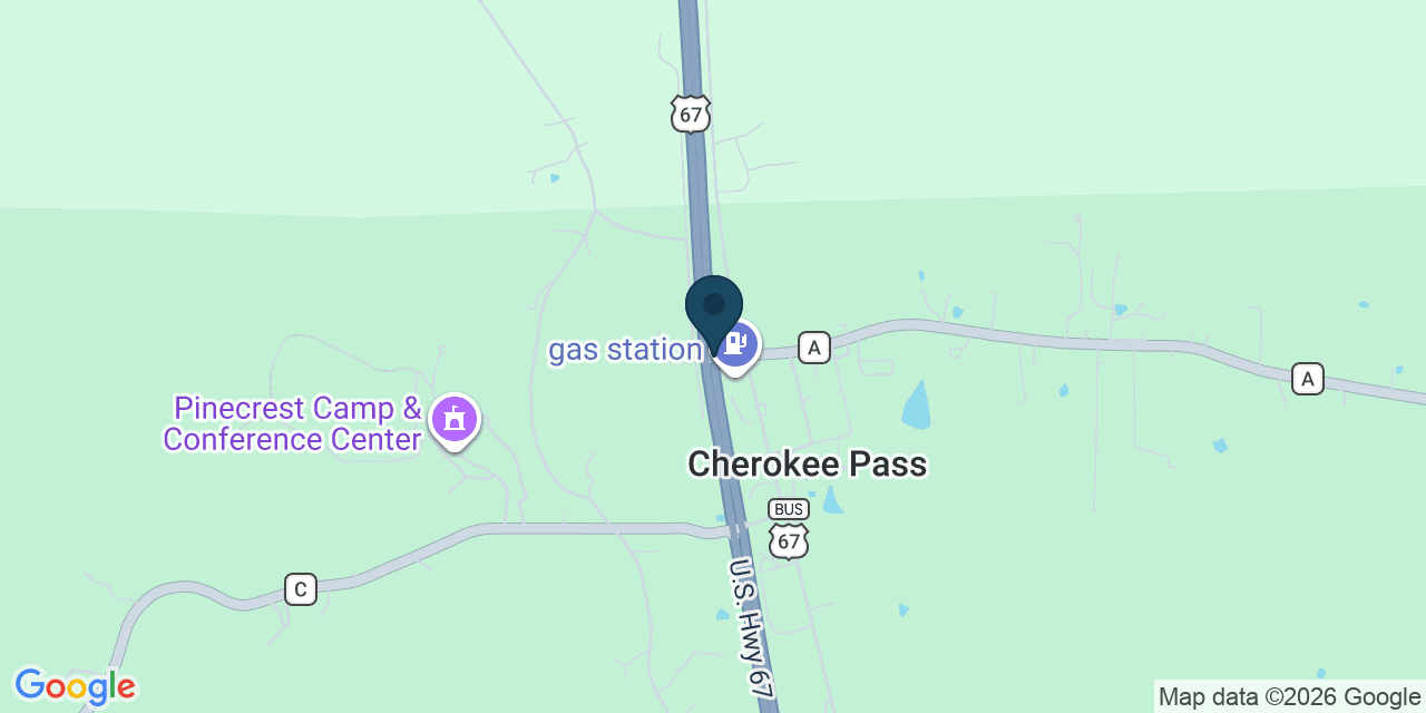 Map showing Cherokee Pass, Madison County, MO
