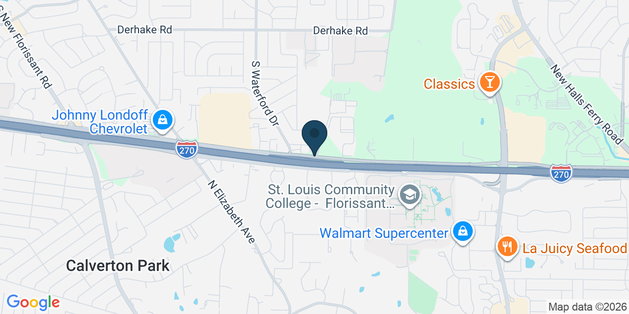 Map showing St. Louis, St. Louis County, MO