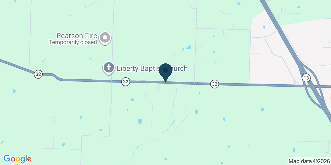 Map showing Bolivar, Polk County, MO