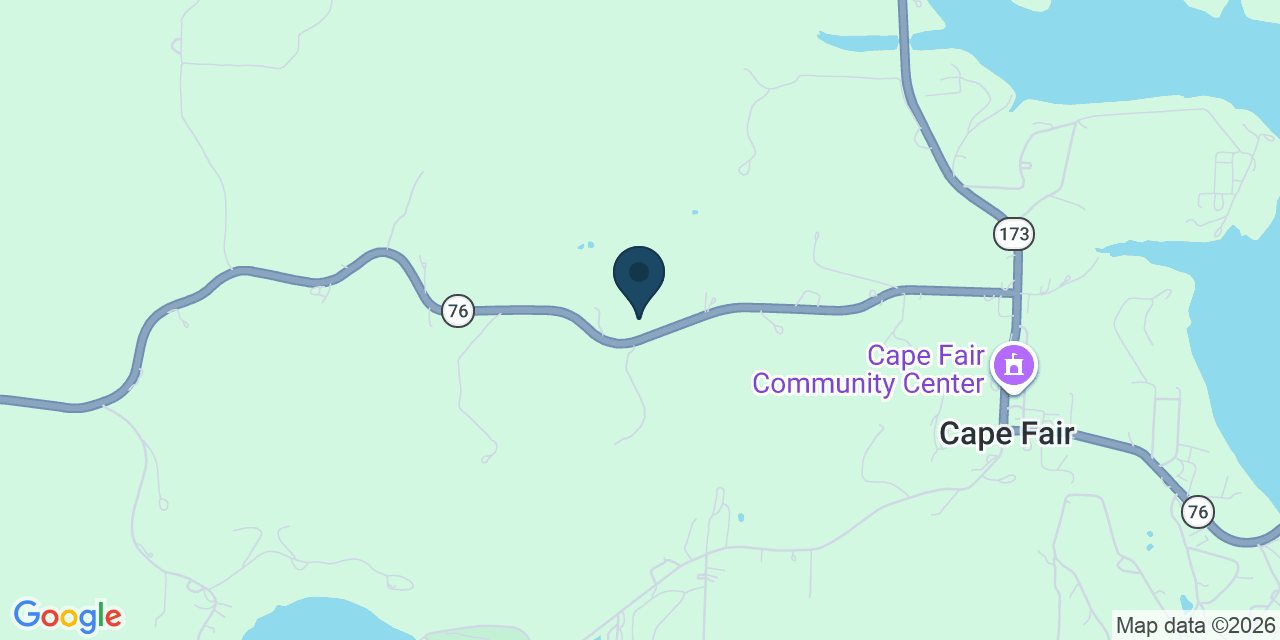 Map showing Cape Fair, Stone County, MO
