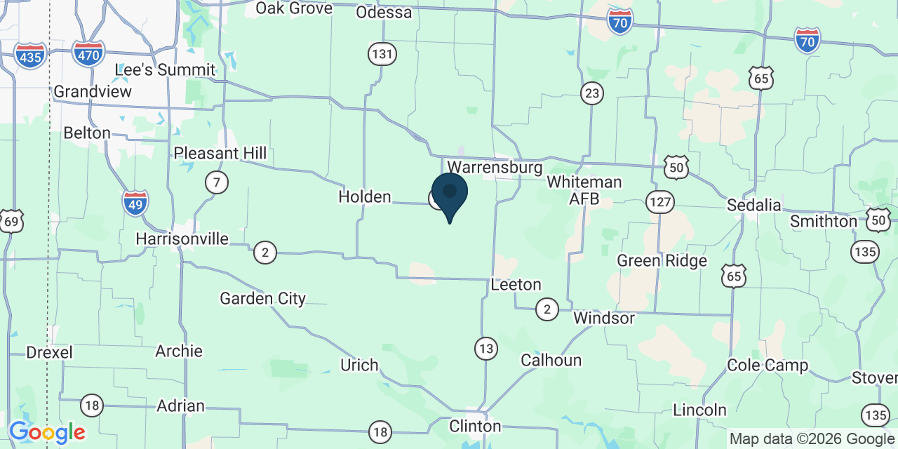 Map showing Johnson County, MO