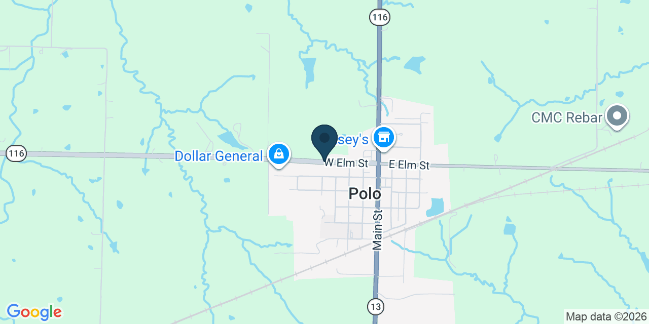 Map showing Polo, Caldwell County, MO