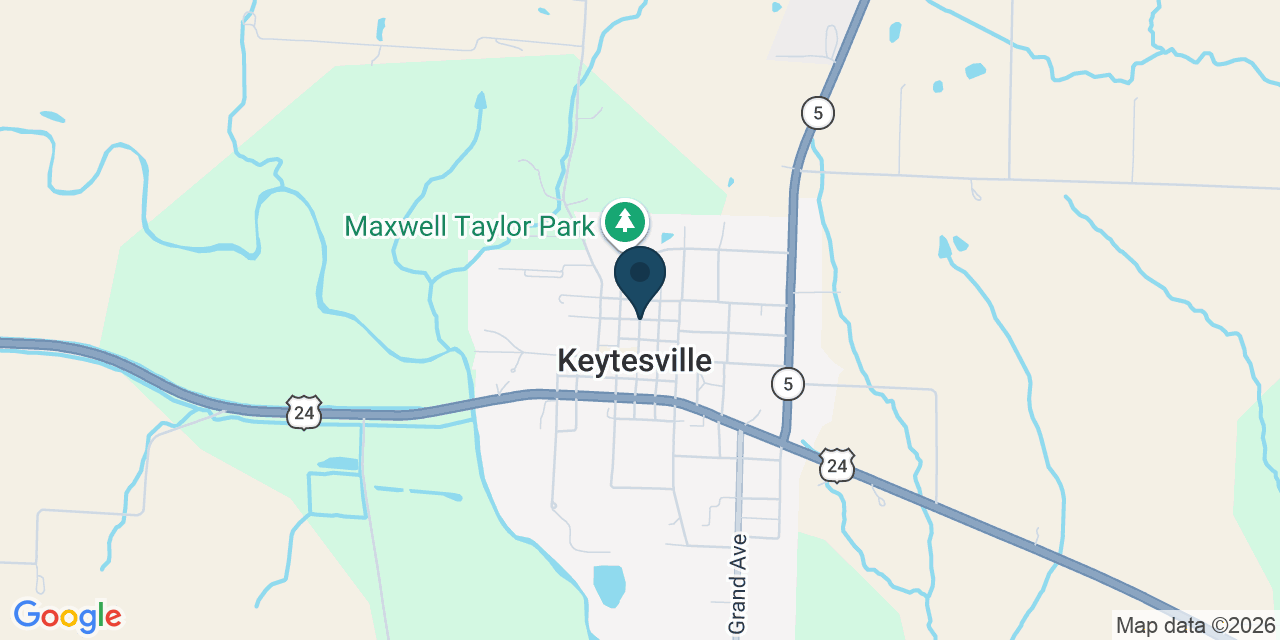 Map showing Keytesville, Chariton County, MO