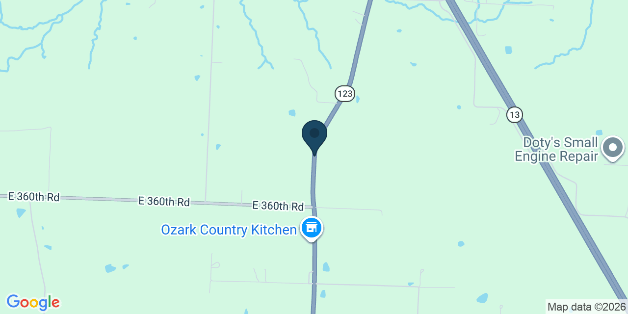 Map showing Dunnegan, Polk County, MO