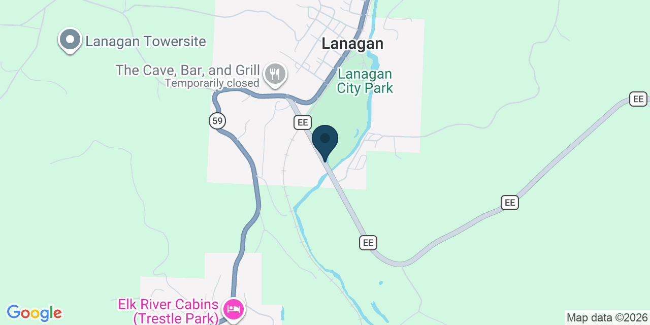 Map showing Lanagan, McDonald County, MO