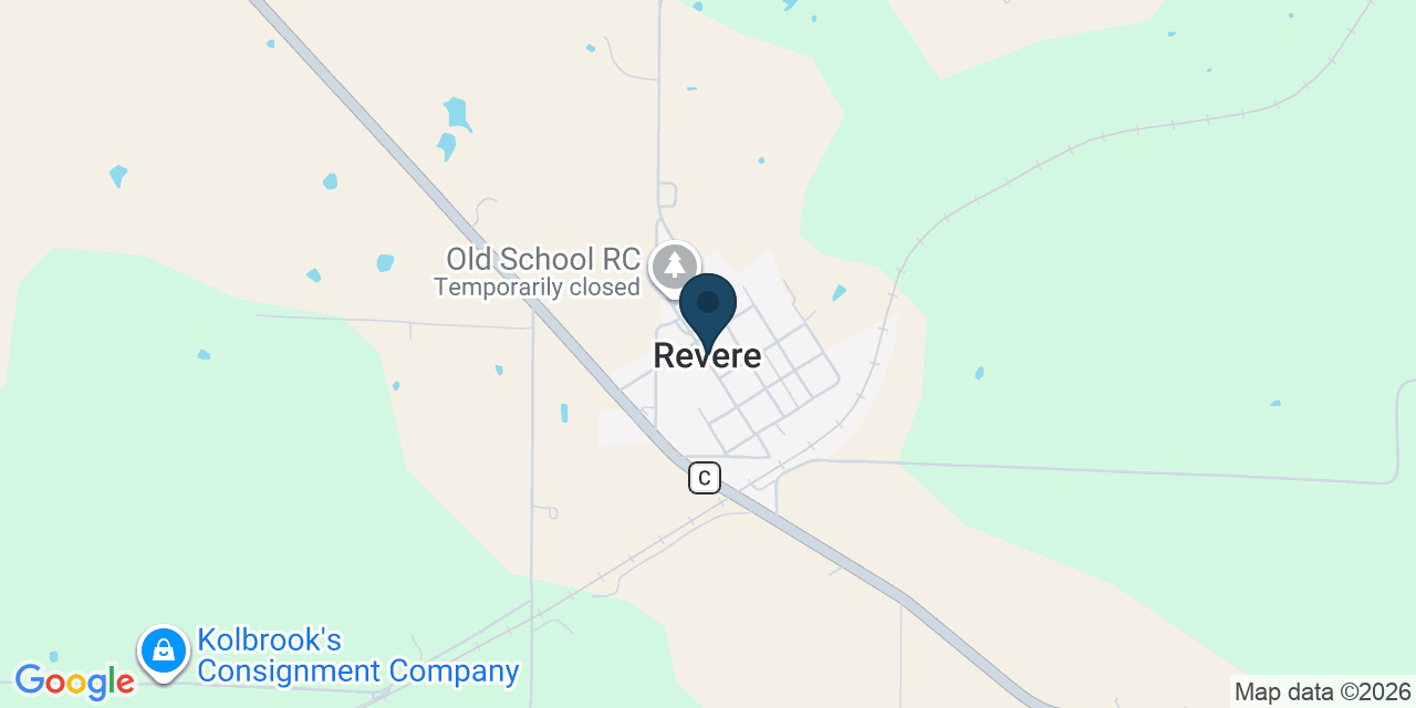 Map showing Revere, Clark County, MO