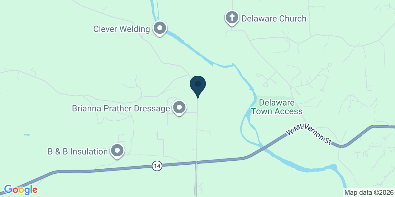 Map showing Clever, Christian County, MO