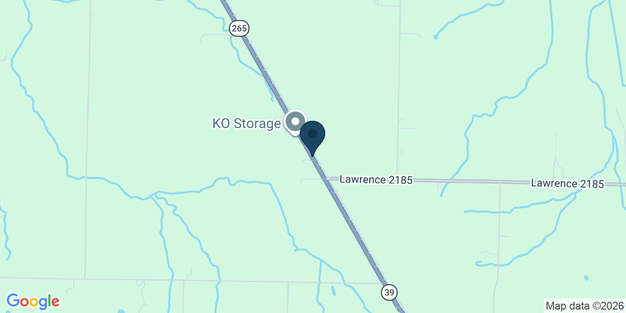 Map showing Aurora, Lawrence County, MO
