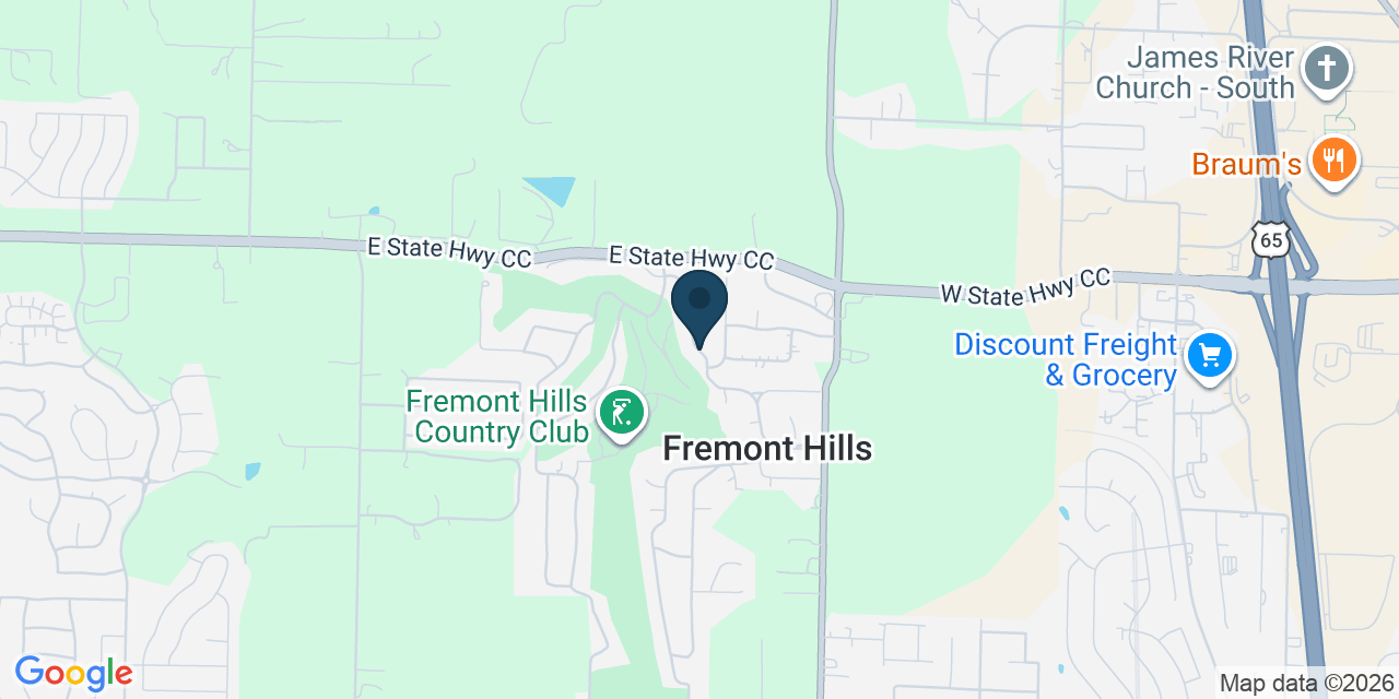 Map showing Fremont Hills, Christian County, MO