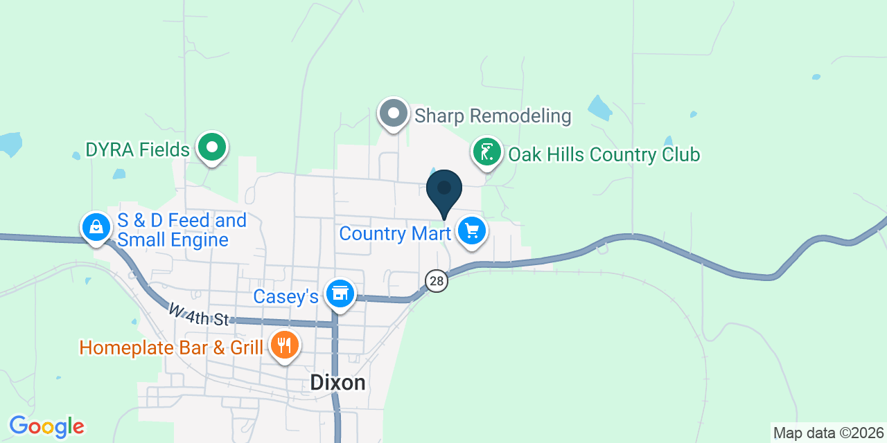 Map showing Dixon, Pulaski County, MO