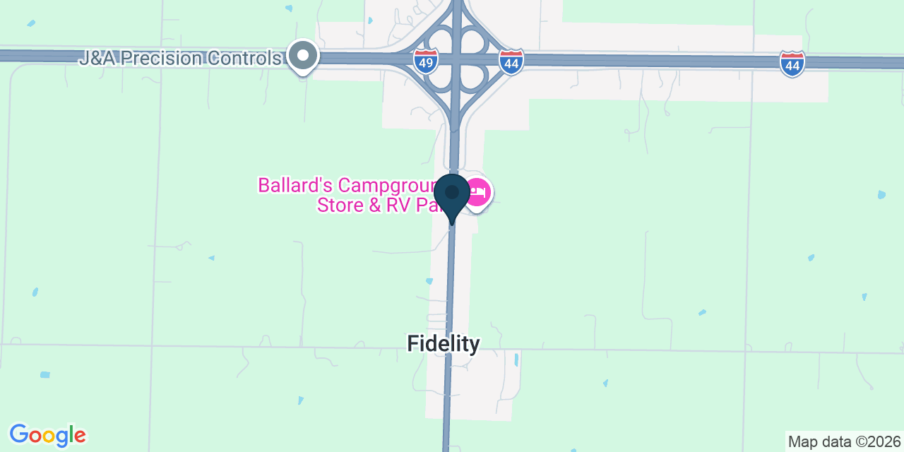 Map showing Fidelity, Jasper County, MO