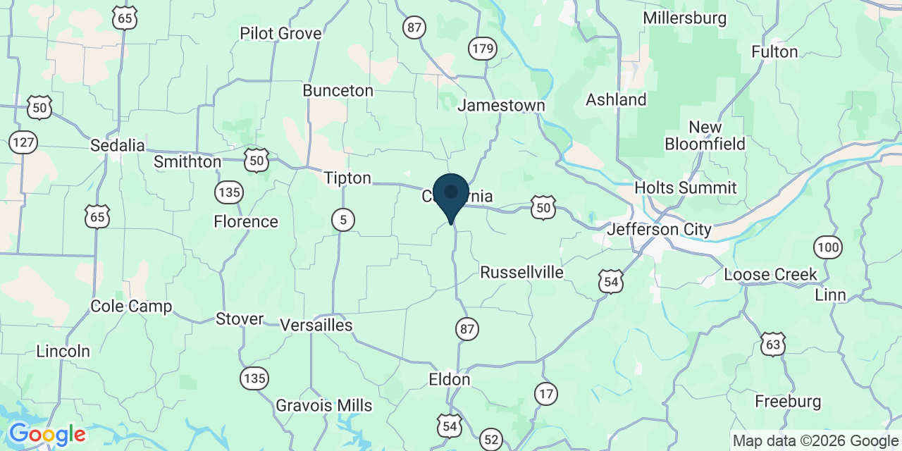 Map showing Moniteau County, MO