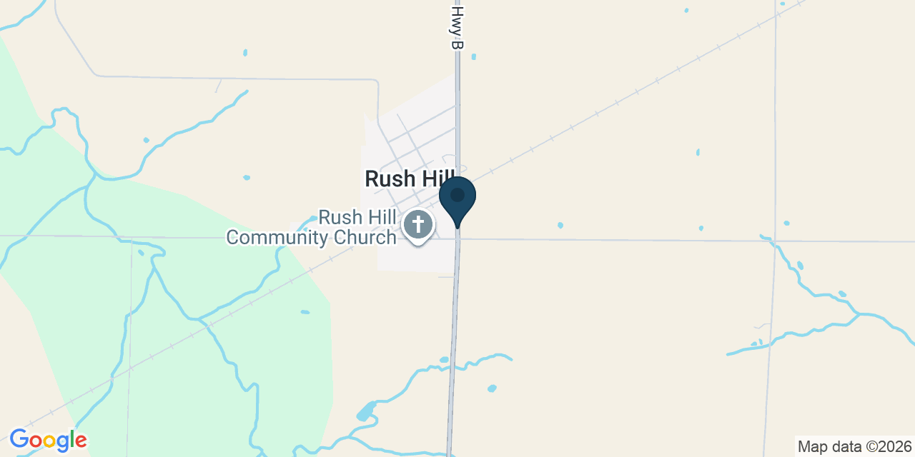 Map showing Rush Hill, Audrain County, MO