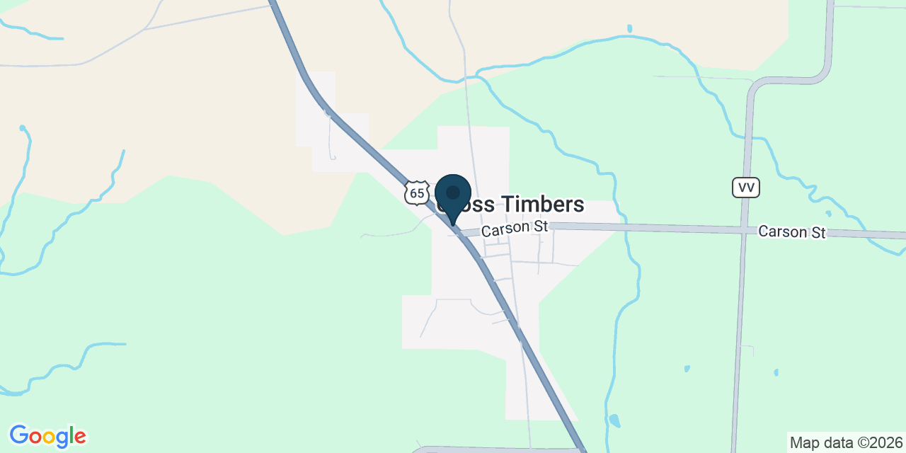 Map showing Cross Timbers, Hickory County, MO