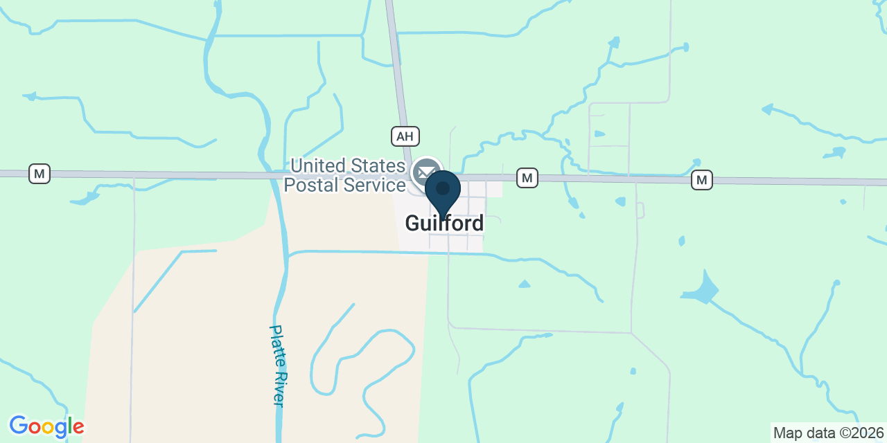 Map showing Guilford, Nodaway County, MO