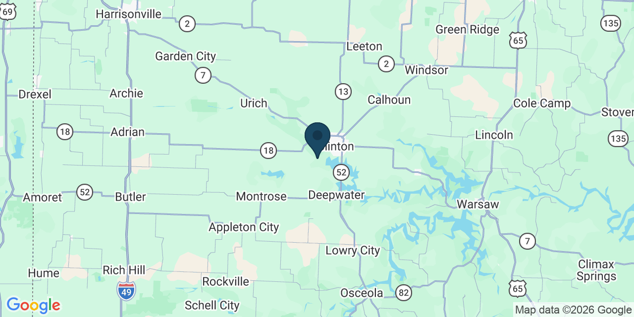 Map showing Henry County, MO