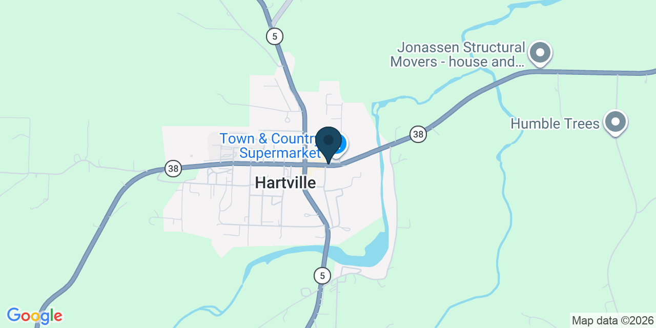 Map showing Hartville, Wright County, MO