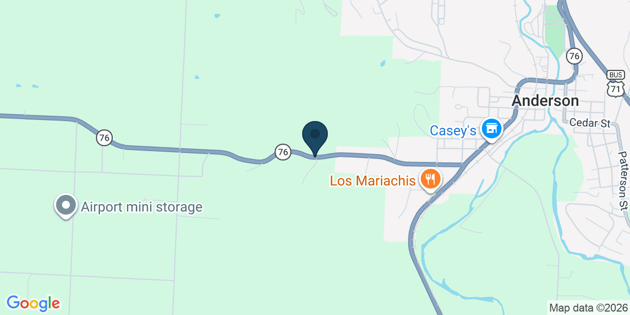 Map showing Anderson, McDonald County, MO