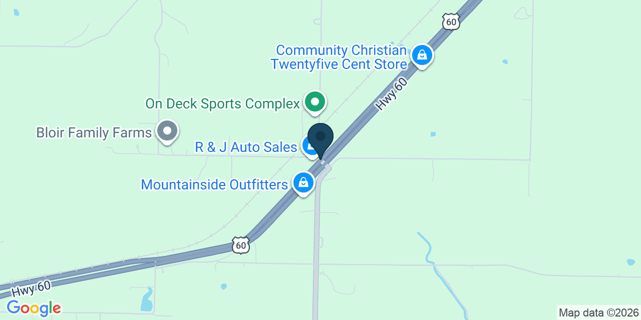 Map showing Fordland, Webster County, MO