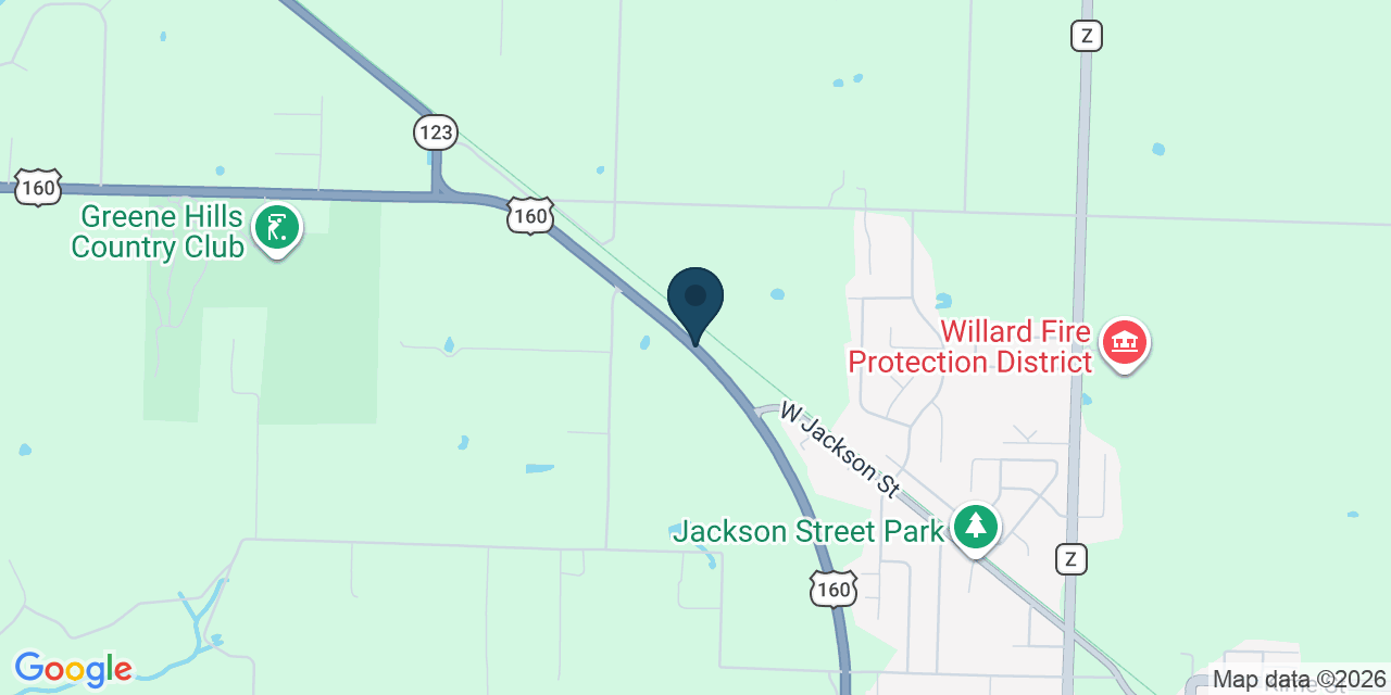 Map showing Willard, Greene County, MO