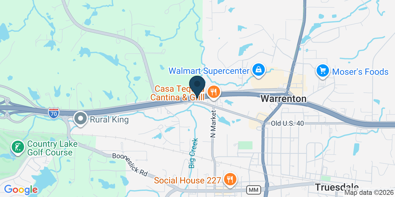 Map showing Warren County, MO