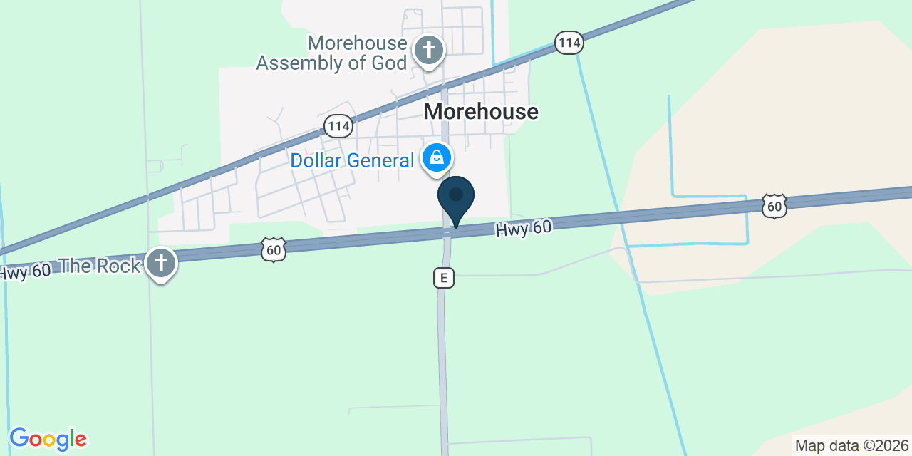 Map showing Morehouse, New Madrid County, MO