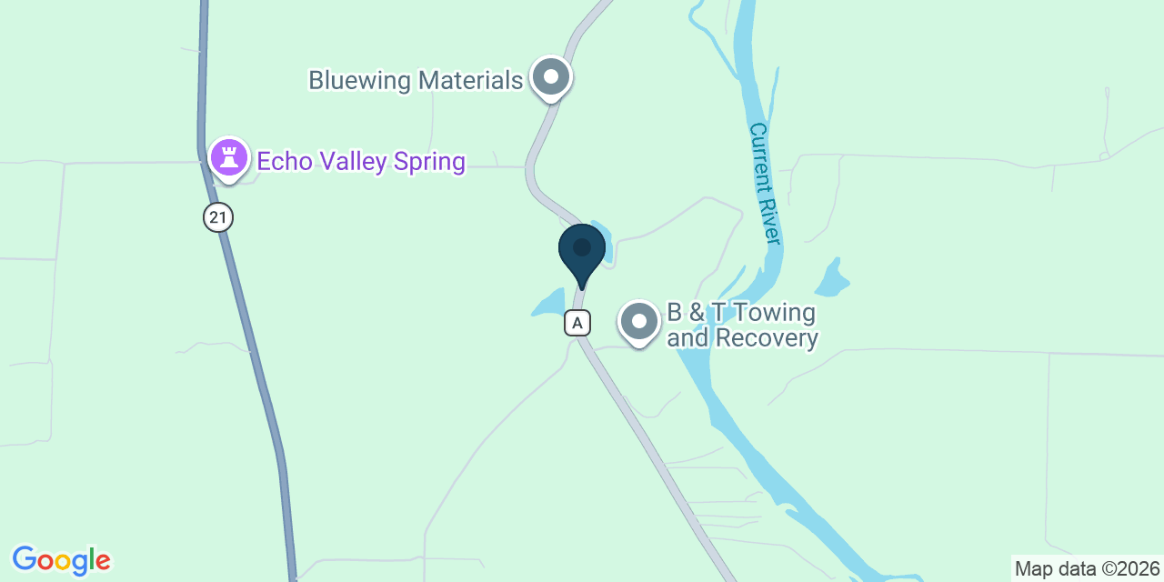 Map showing Doniphan, Ripley County, MO