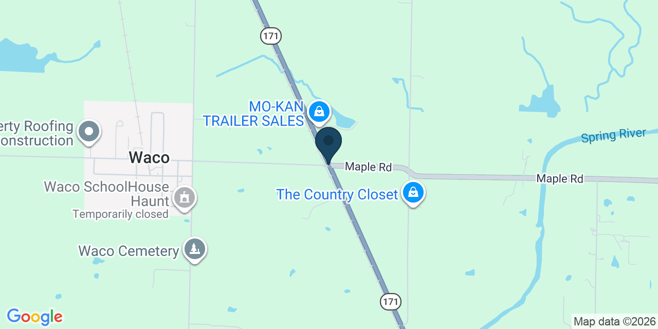 Map showing Waco, Jasper County, MO