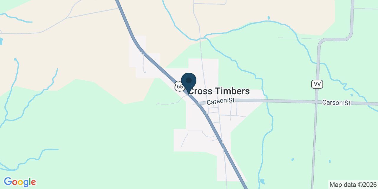 Map showing Cross Timbers, Hickory County, MO