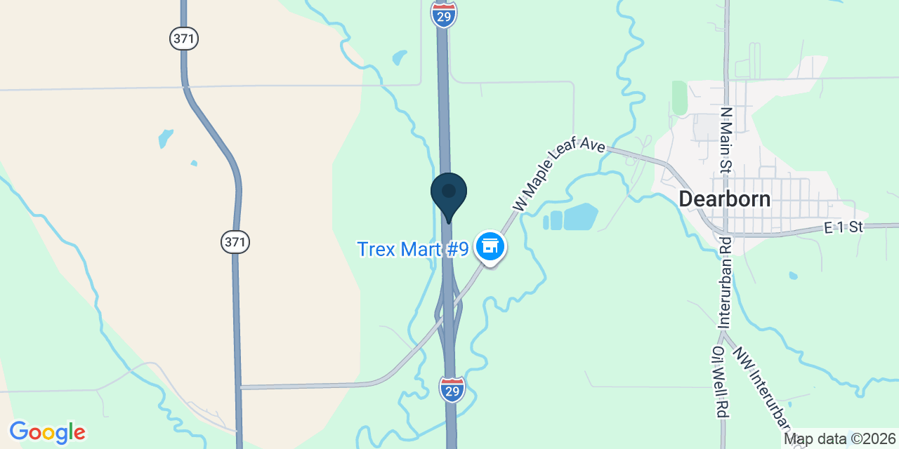 Map showing Platte County, MO