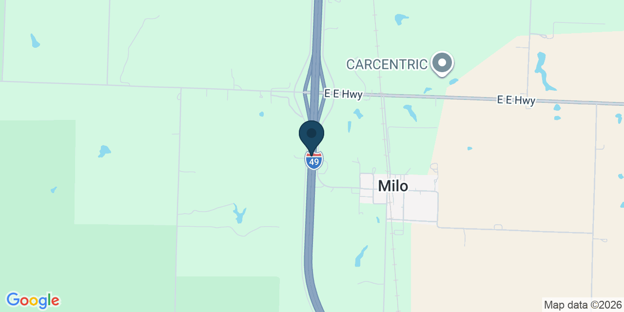 Map showing Milo, Vernon County, MO