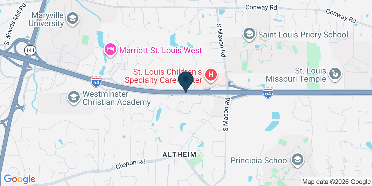 Map showing St Louis County, MO