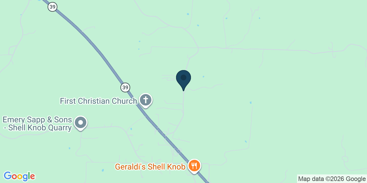 Map showing Shell Knob, Barry County, MO
