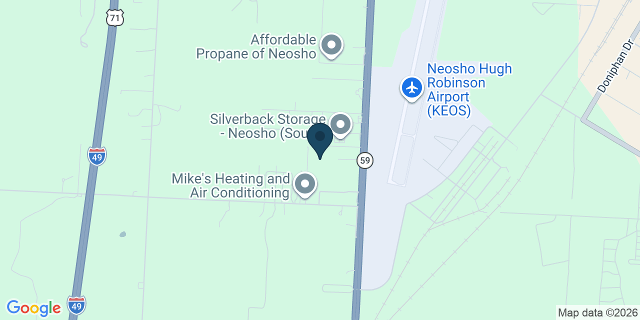Map showing Neosho, Newton County, MO