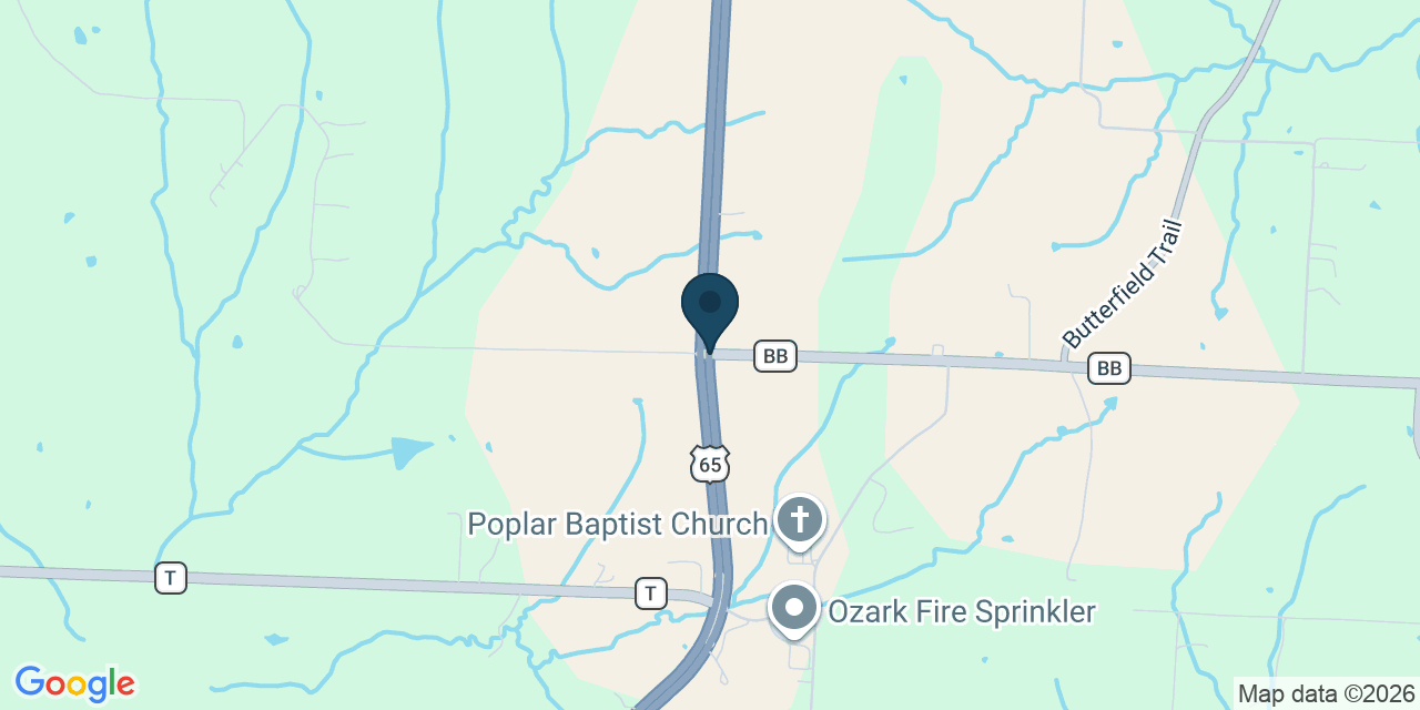 Map showing Benton County, MO