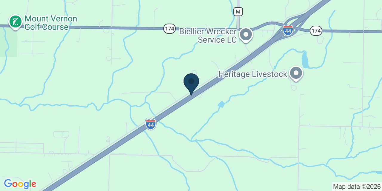 Map showing Mount Vernon, Lawrence County, MO