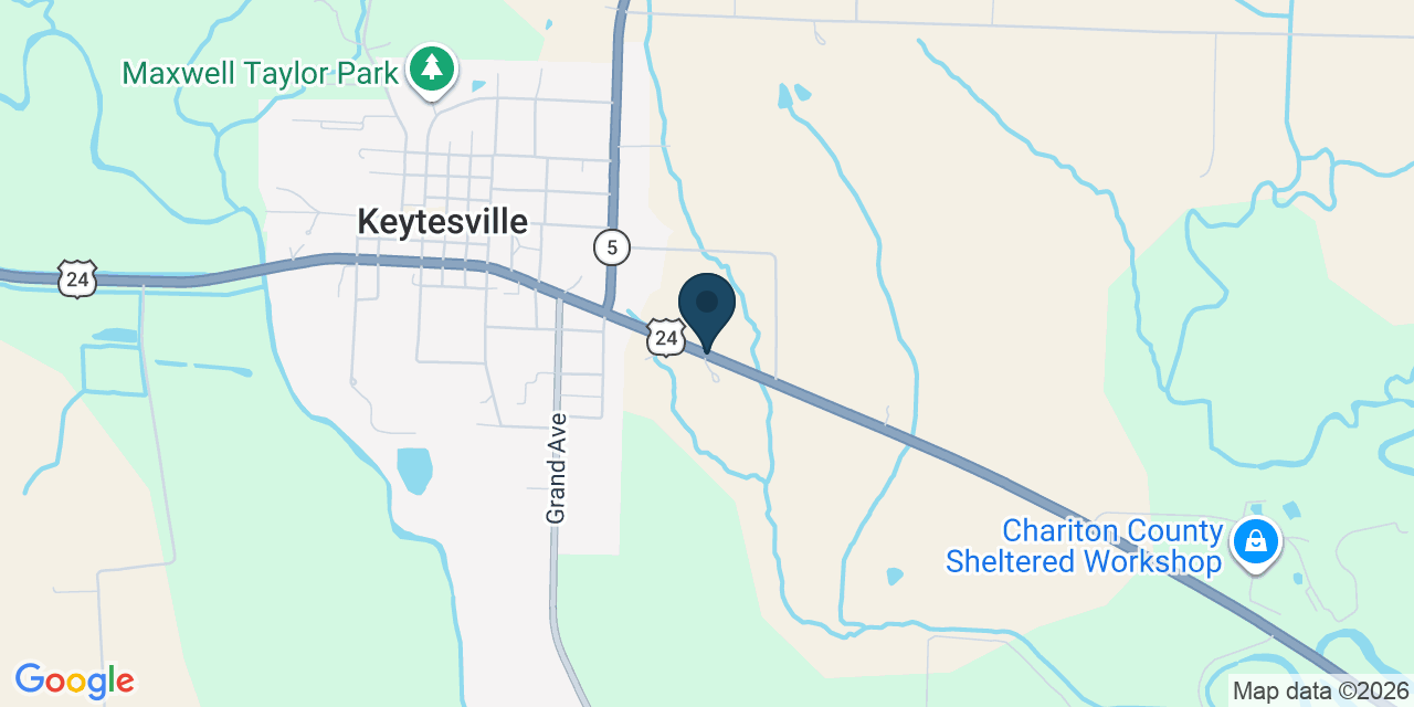 Map showing Salisbury, Chariton County, MO