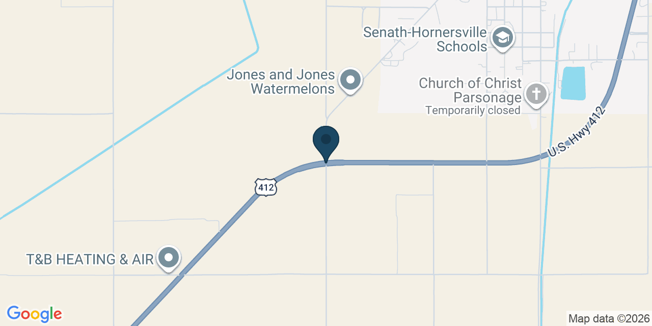 Map showing Senath, Dunklin County, MO