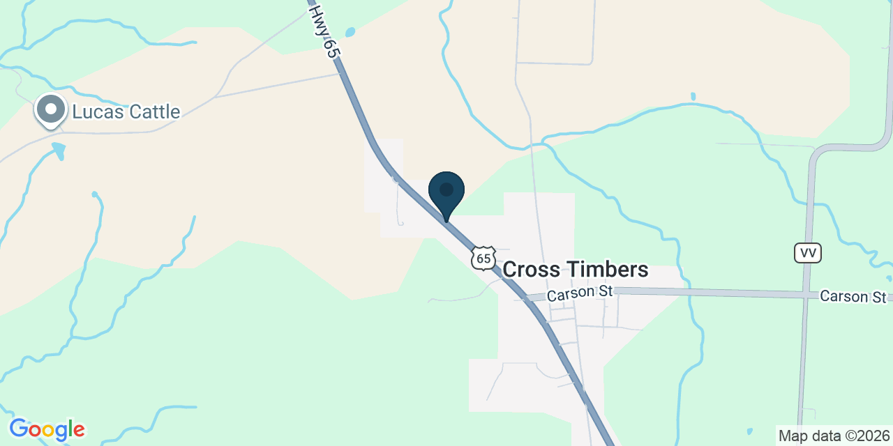 Map showing Cross Timbers, Hickory County, MO
