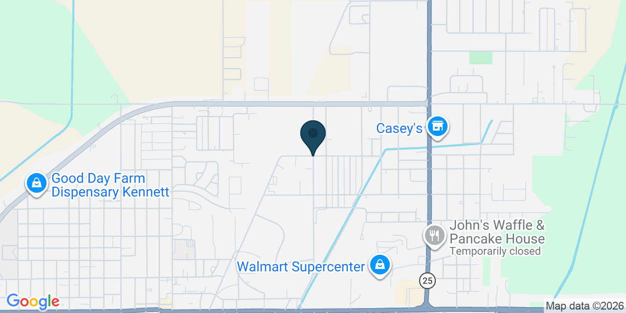 Map showing Kennett, Dunklin County, MO