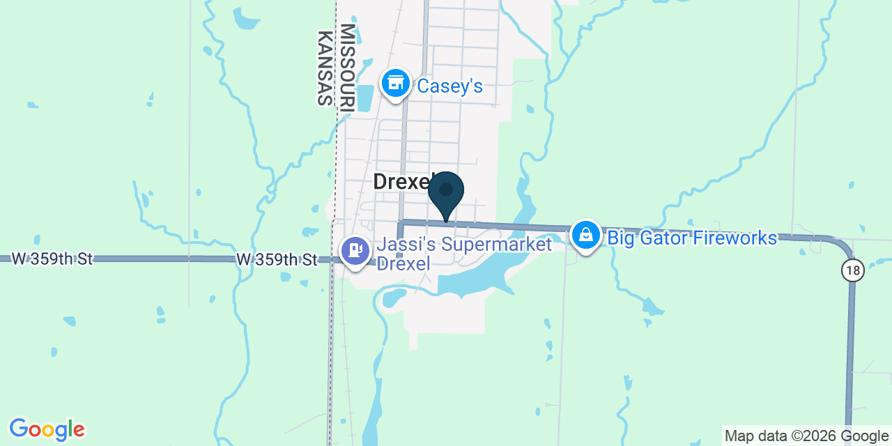Map showing Cass County, MO